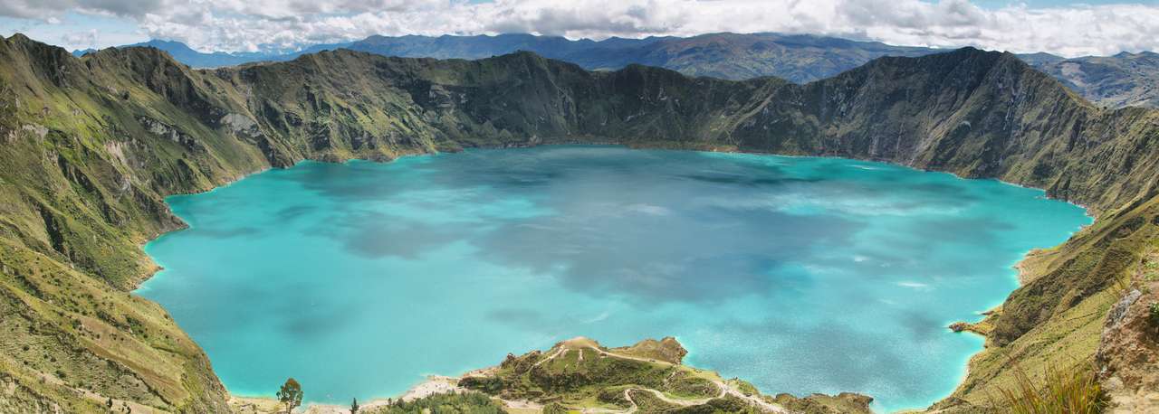 Niesamowita panorama jeziora kaldery Quilotoa puzzle online