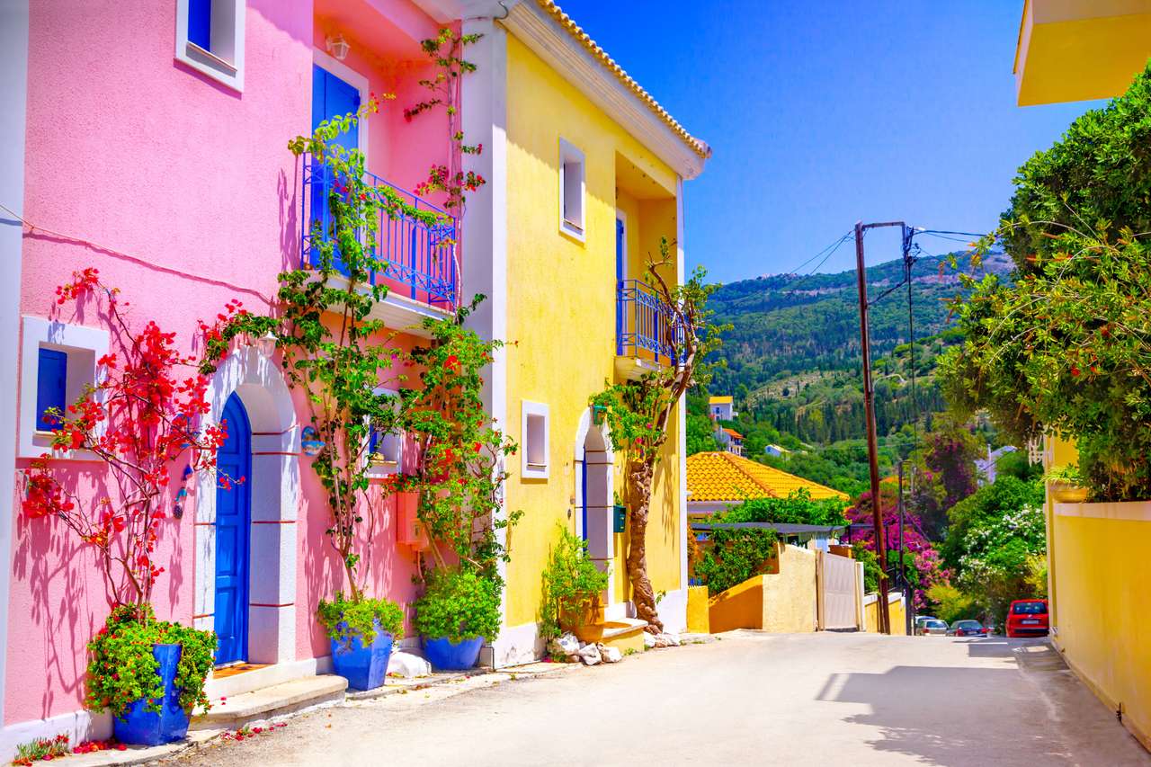 Ulica na wyspie Kefalonia, Grecja puzzle online