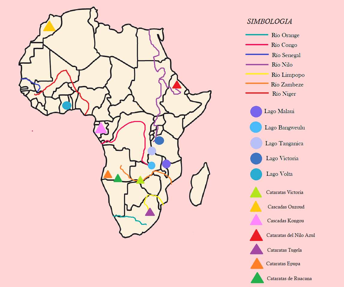 Mapa Afryki puzzle online