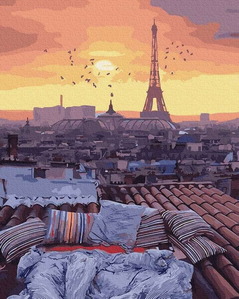 Pejzaż miejski z balkonu w Paryżu puzzle online