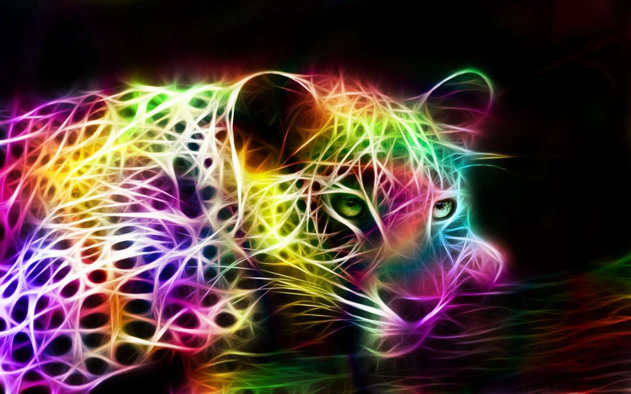 Neonowa pantera puzzle online