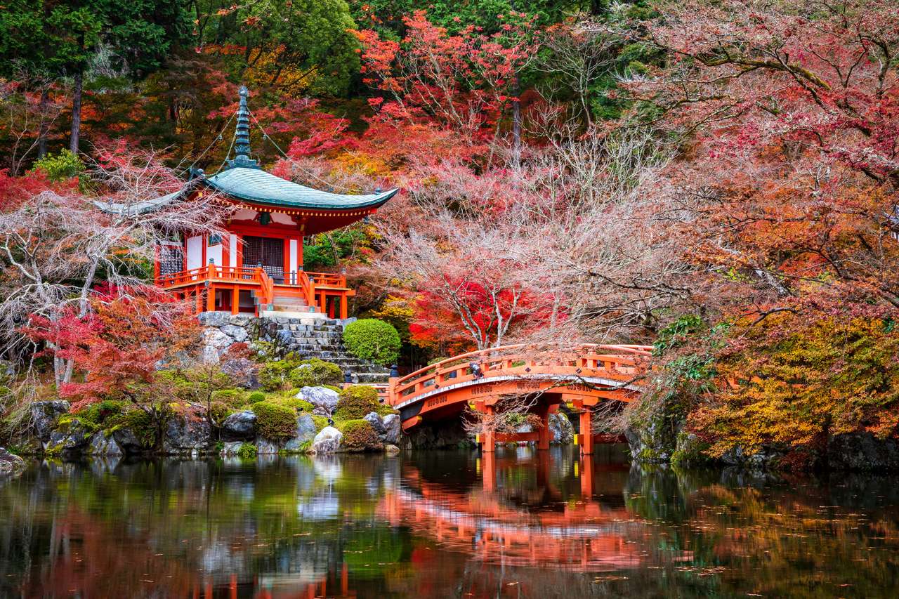 Świątynia Daigoji jesienią, Kioto, Japonia puzzle online