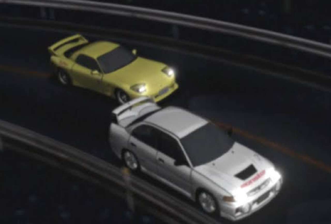 Mazda RX7 fd3s vs Mitsubishi Lan Evo cn9a puzzle online