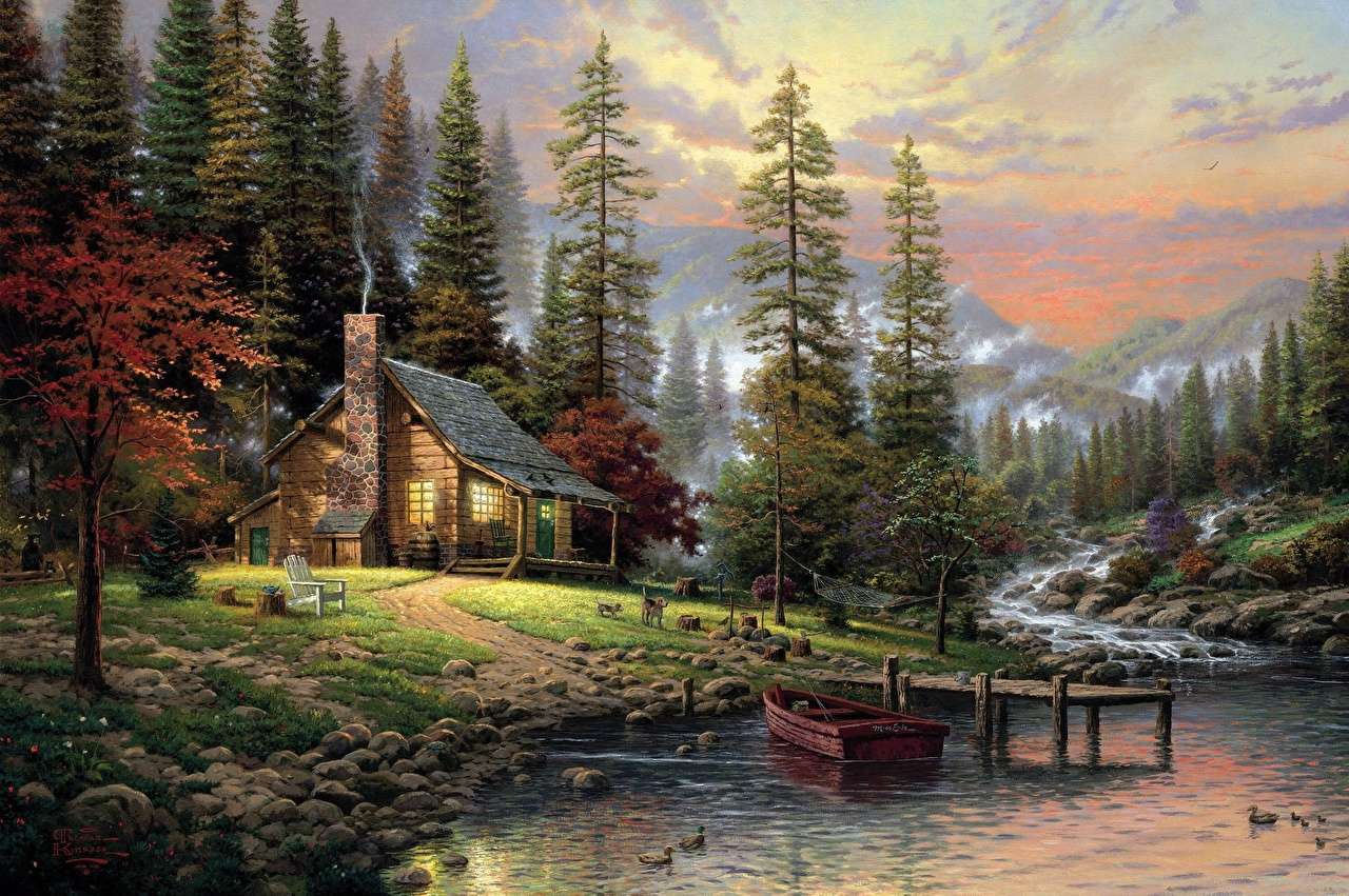 cottage in the mountains jigsaw puzzle