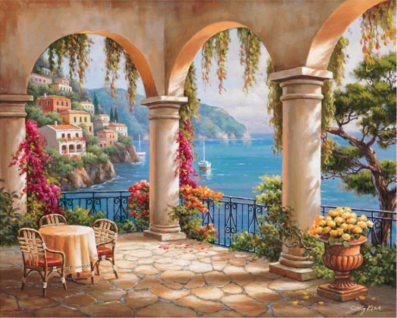 balkon do morza puzzle online