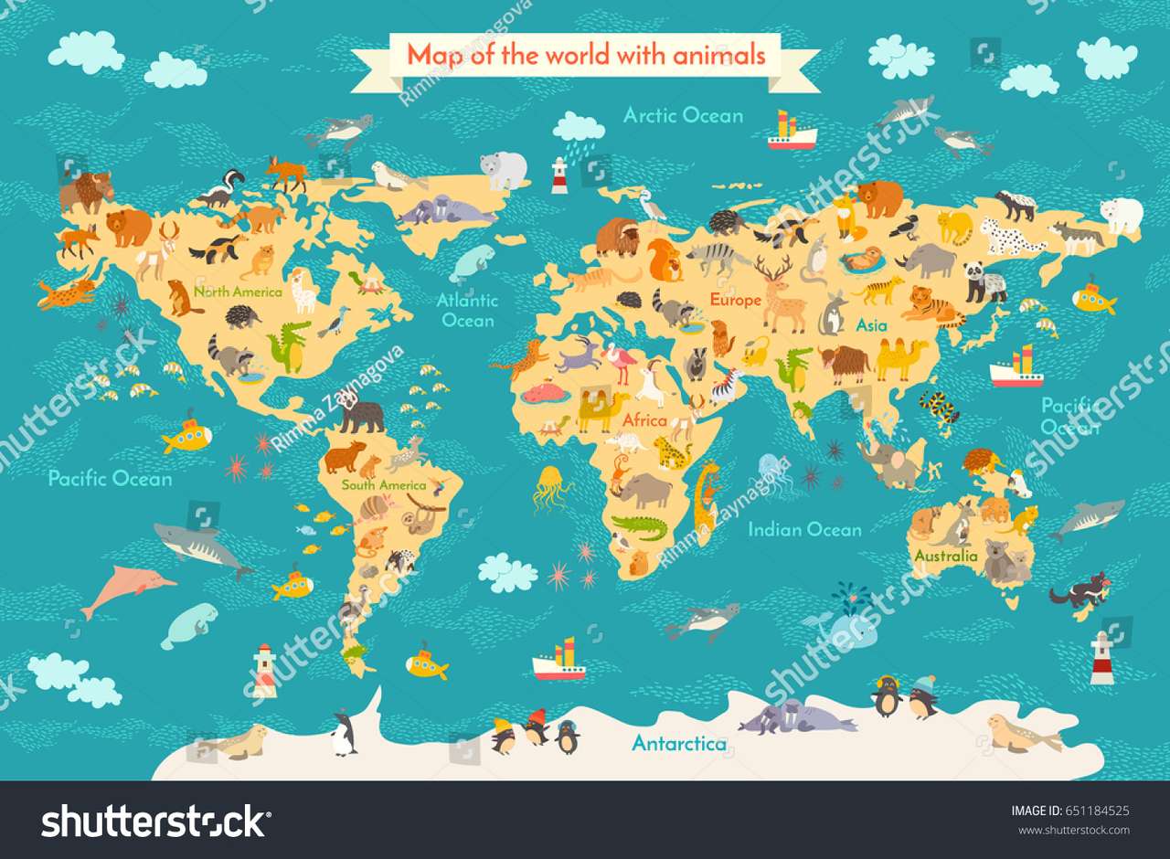 mapa kontynentalna. puzzle online
