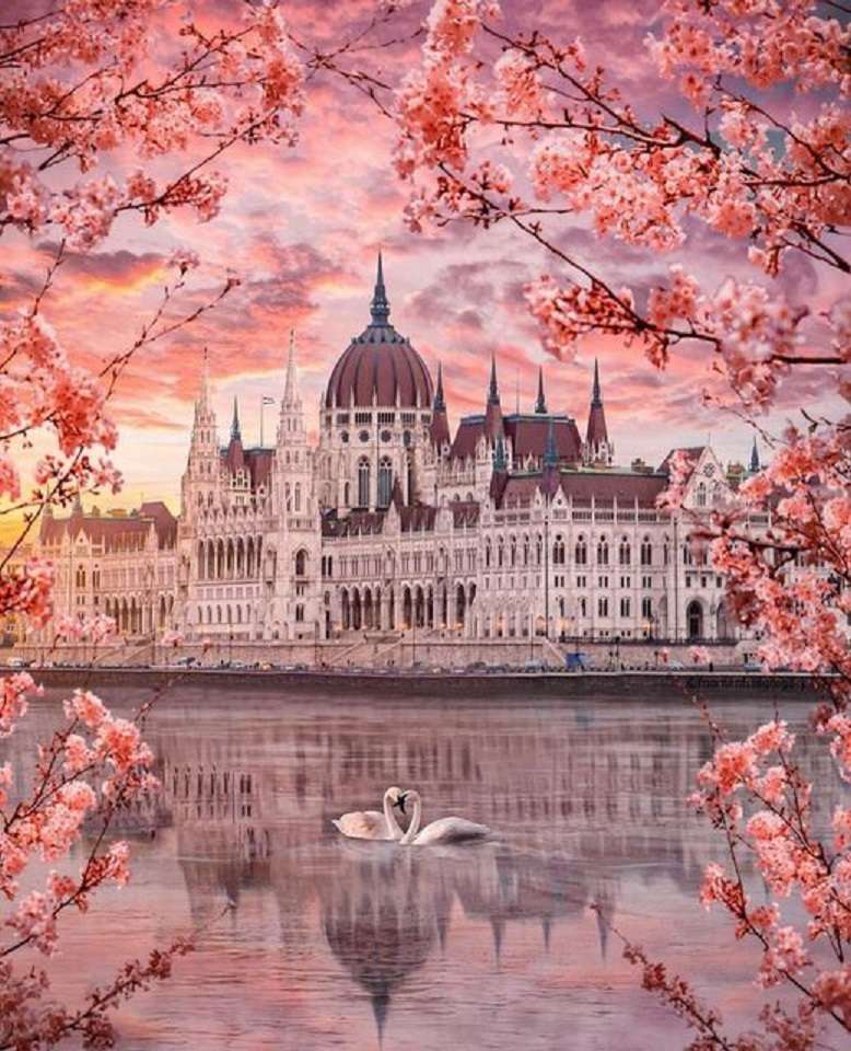 Różowy Budapeszt. puzzle online