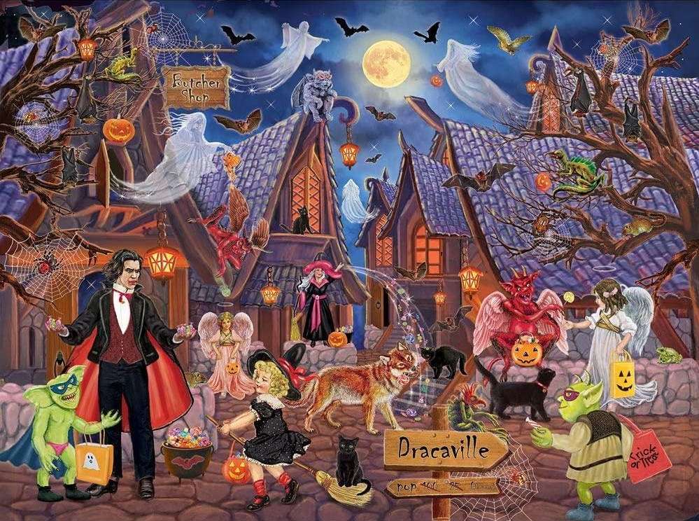 Nawiedzona wioska Halloween puzzle online