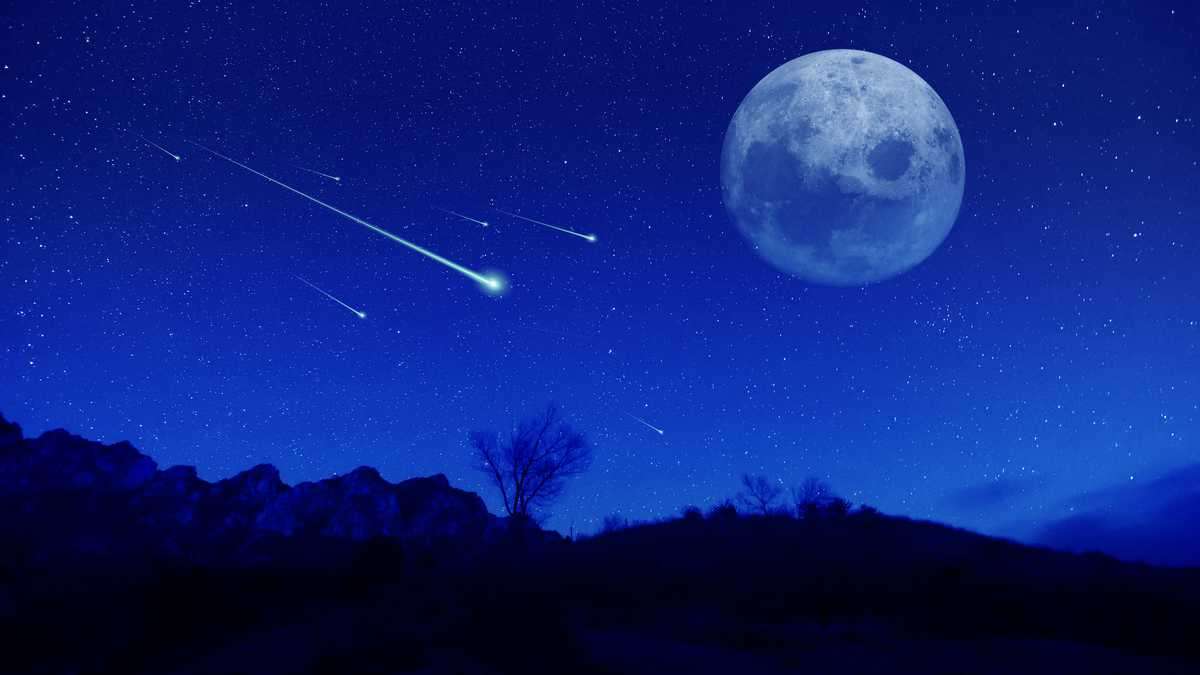 Księżyc i gwiazdy na niebie puzzle online