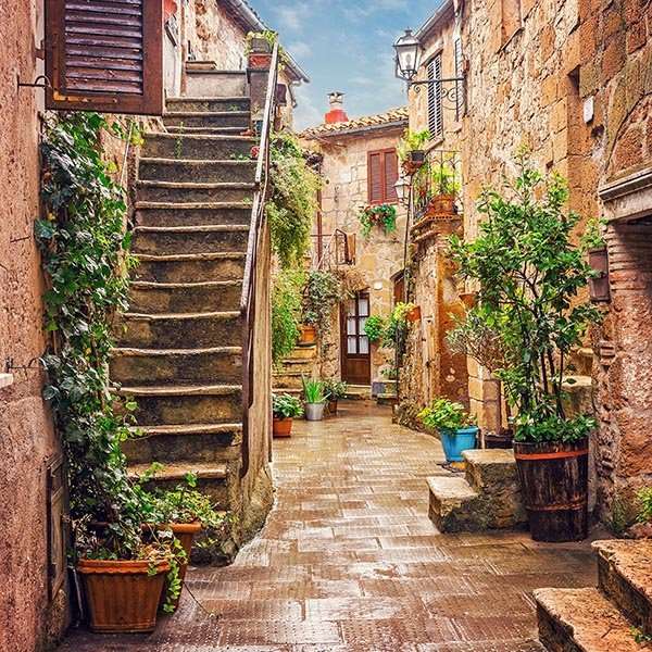 Wąska uliczka w Toskanii we Włoszech puzzle online