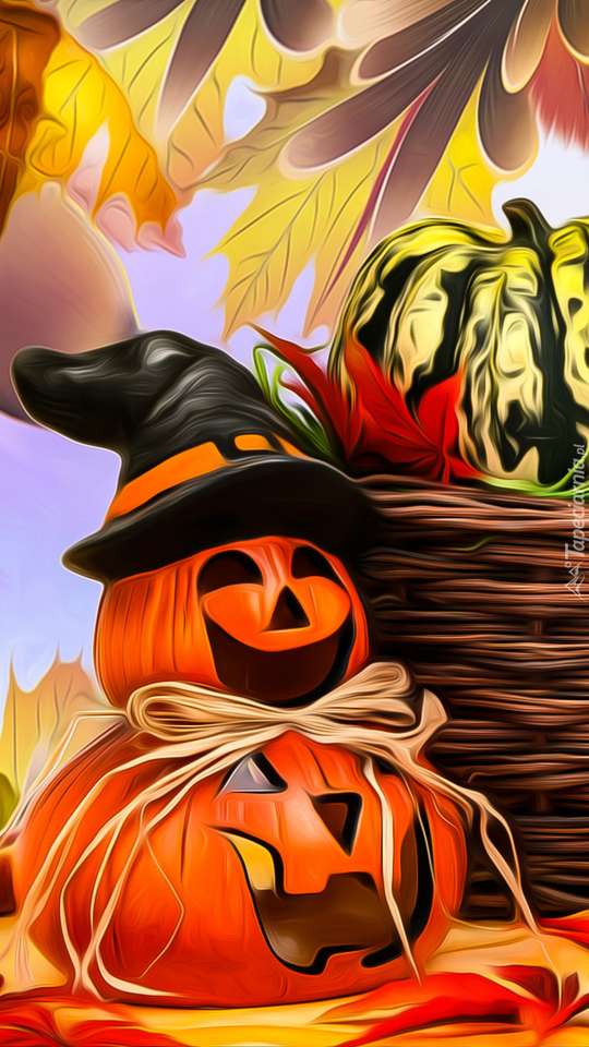 Dynia śmieszka na Halloween puzzle online