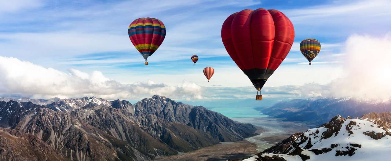 Kolorowe balony na ogrzane powietrze, Nowa Zelandia puzzle online