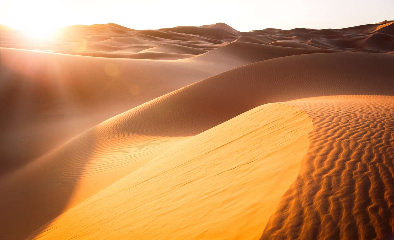 Piękne wydmy na Saharze. Maroko, Afryka puzzle online