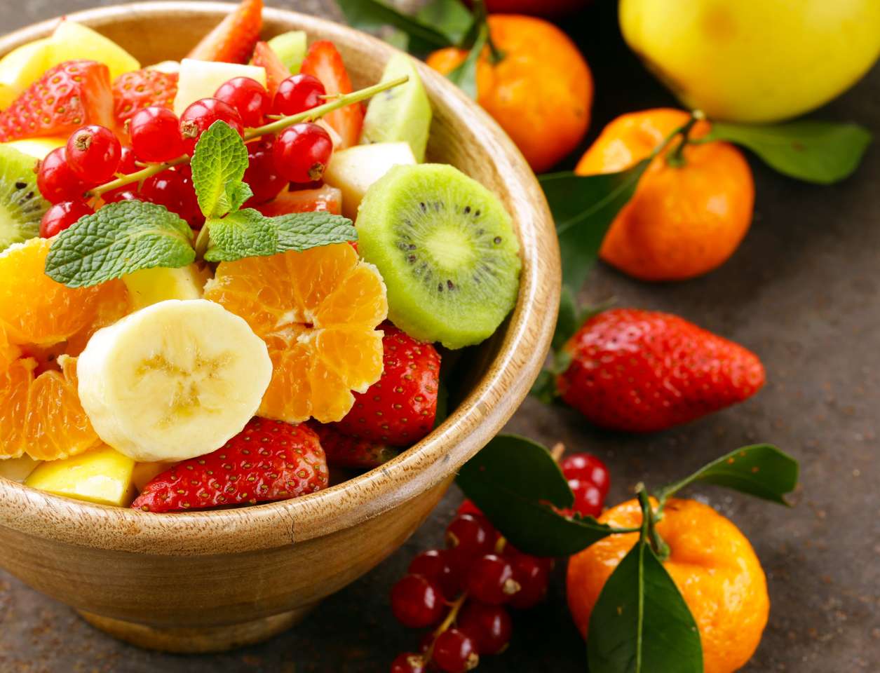 Salada de frutas orgânicas frescas quebra-cabeça
