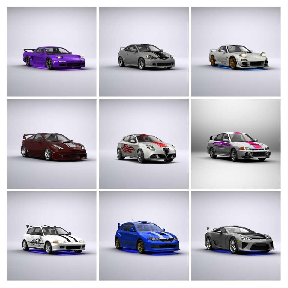 inne najlepsze samochody tuningowe 3d puzzle online