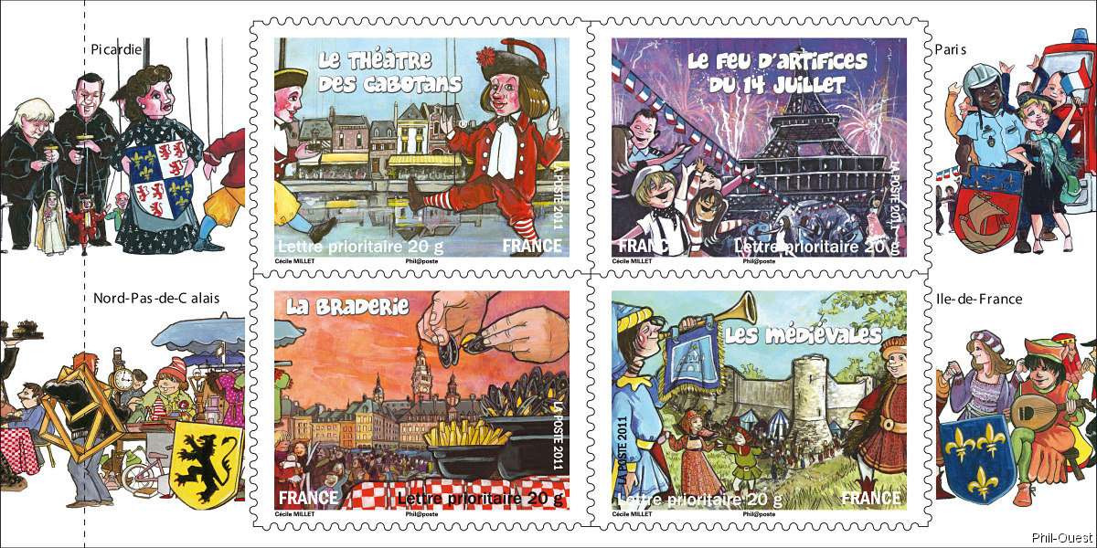 Znaczki „Francja jak lubię”: Północ puzzle online