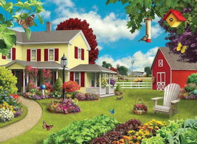 Krajobraz # 14 - Piękny wiejski dom puzzle online