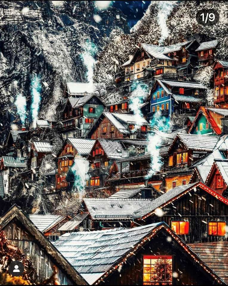 zimowe miasto puzzle online