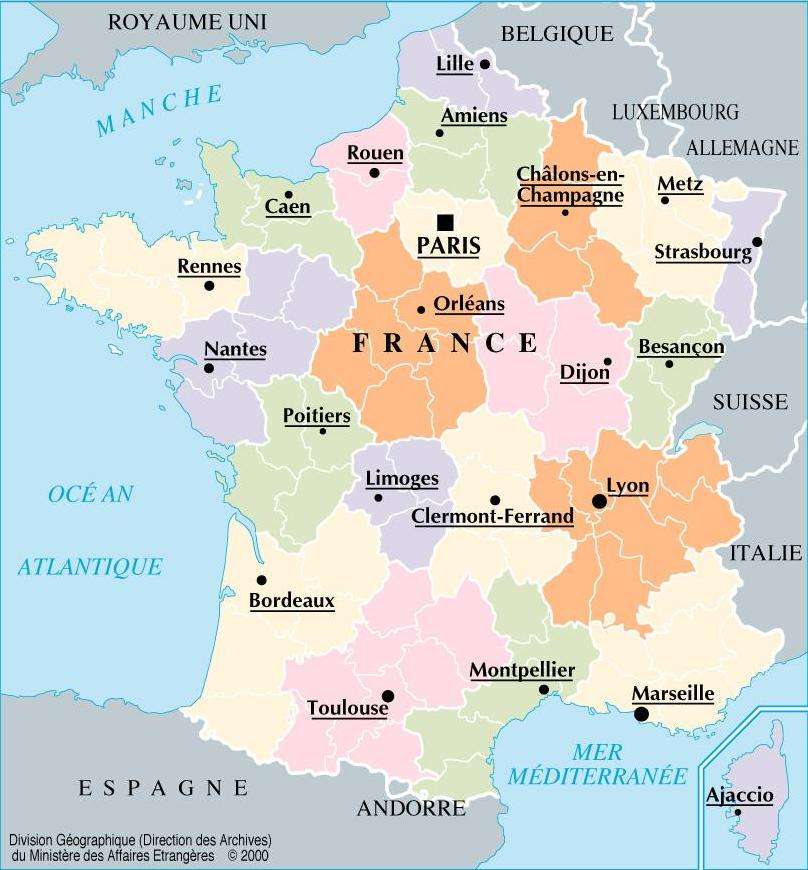 Carte de France puzzle online