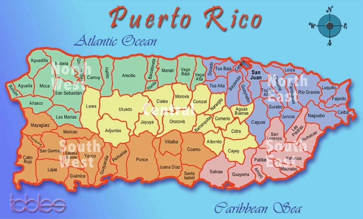 Mapa Portoryko puzzle online