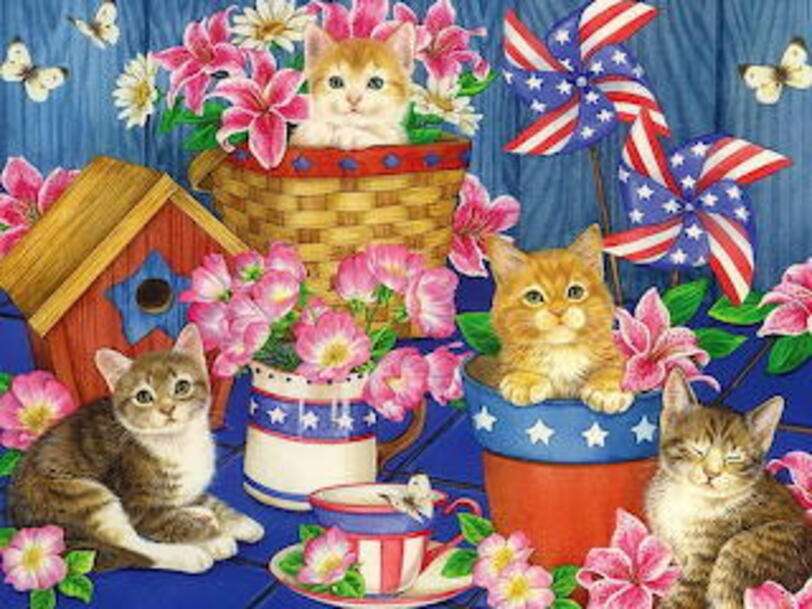 Bardzo patriotyczne kocięta puzzle online
