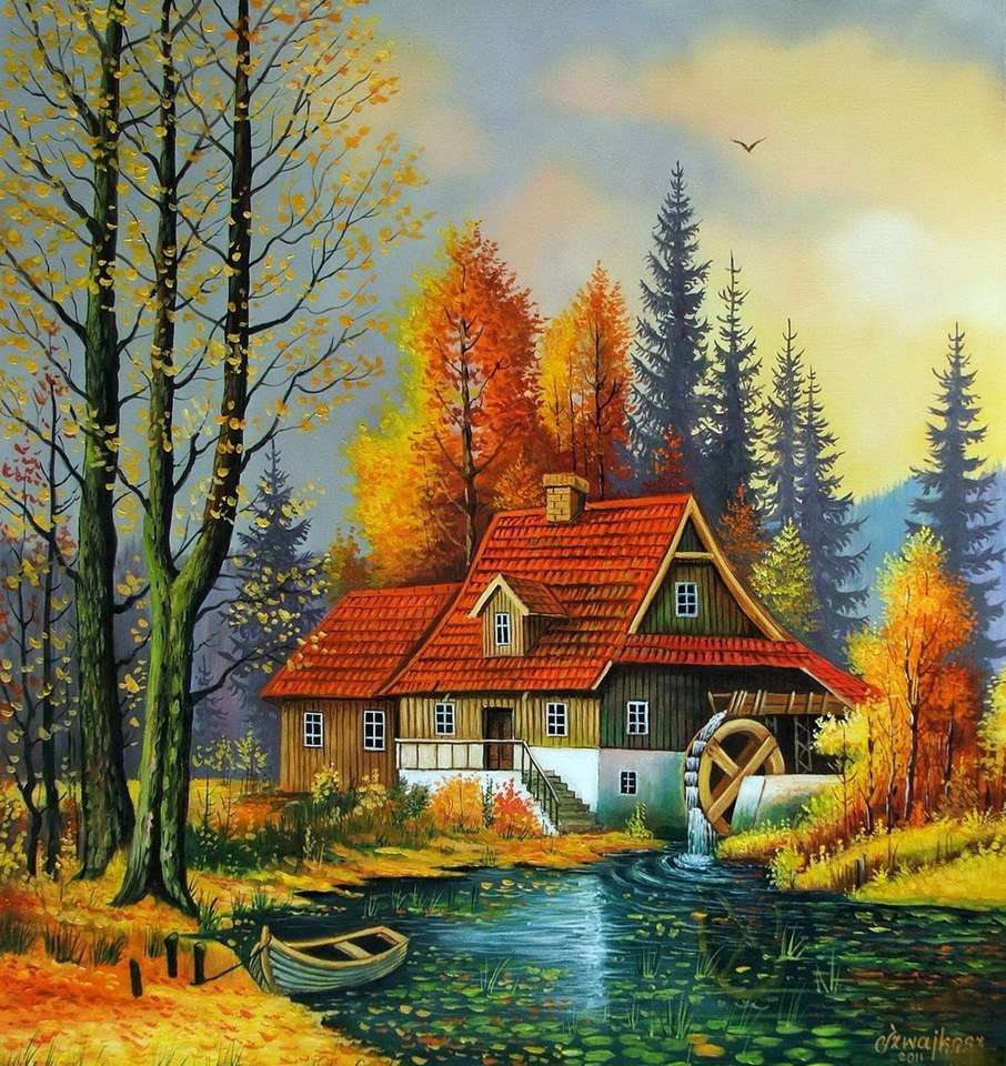 jesienny dom puzzle online