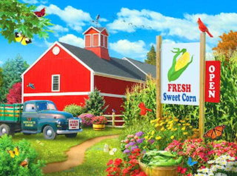 Krajobraz nr 18 - Farma kukurydzy puzzle online