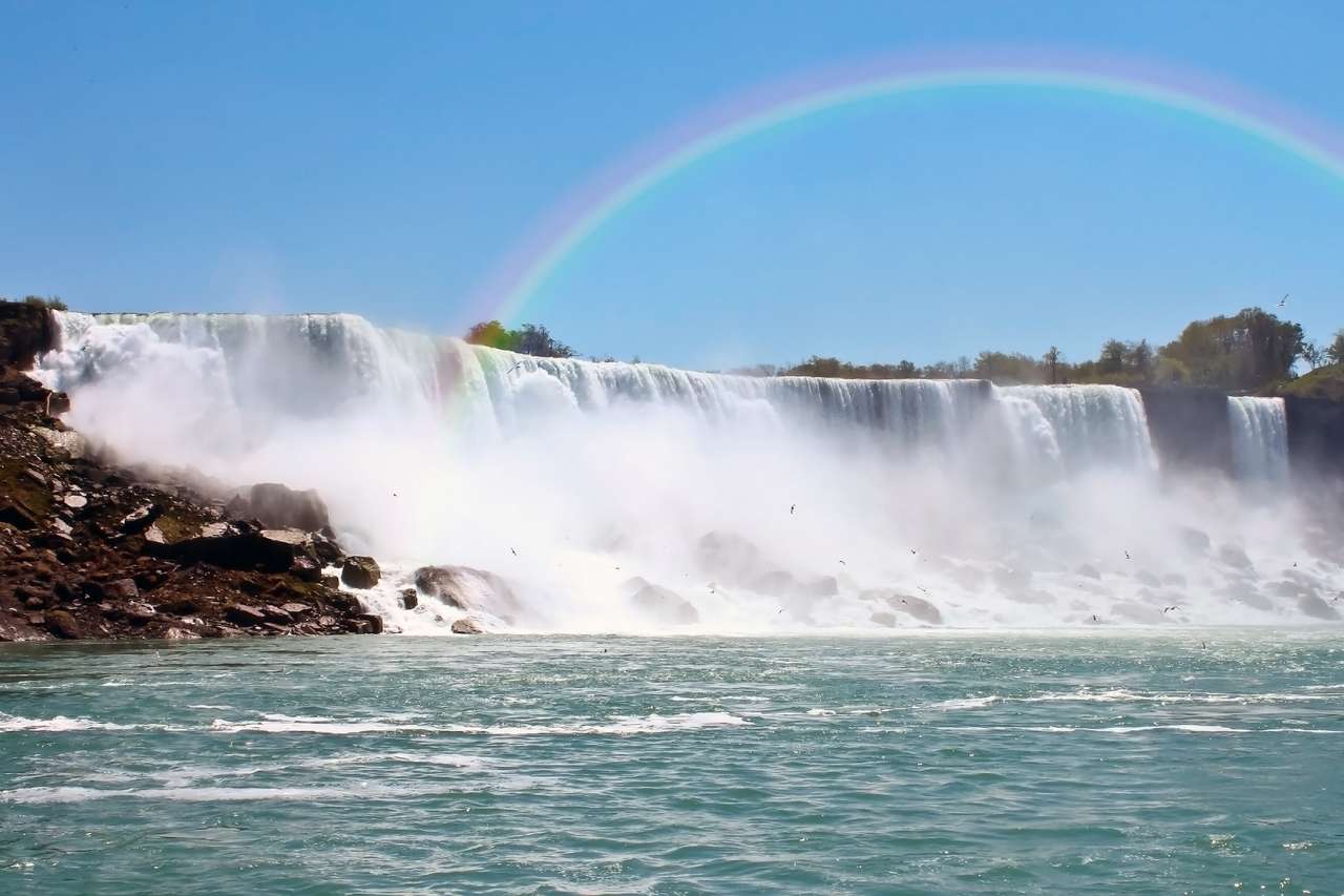 Piękna tęcza nad wodospadem Niagara puzzle online