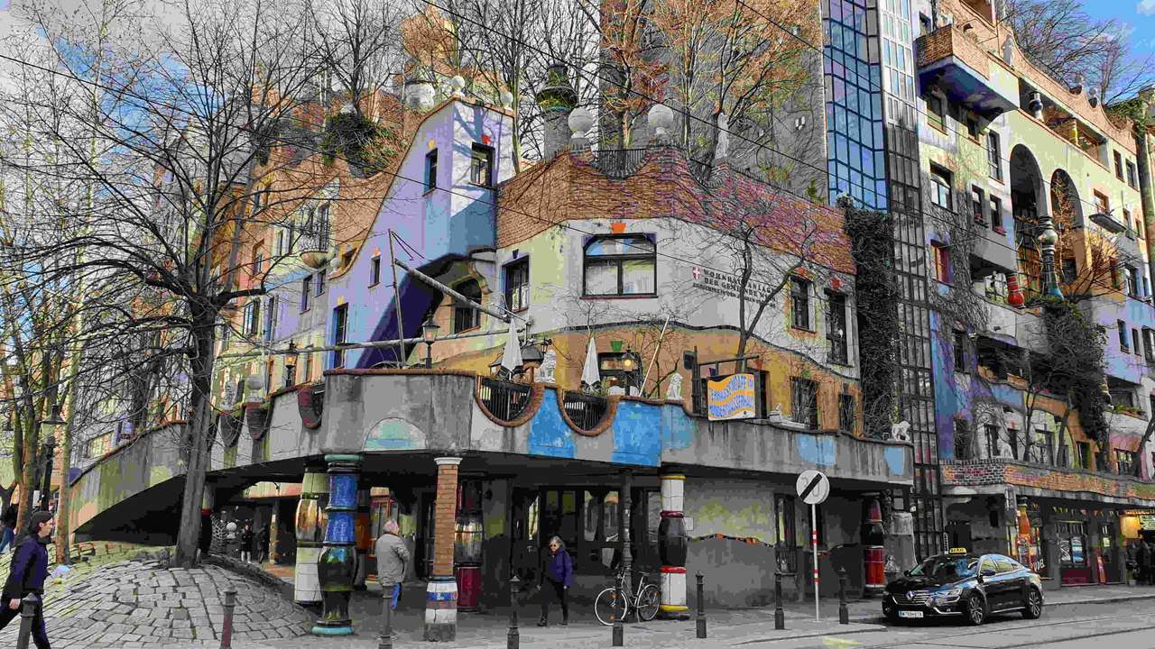 Hundertwasser Haus, Wiedeń, Austria puzzle online