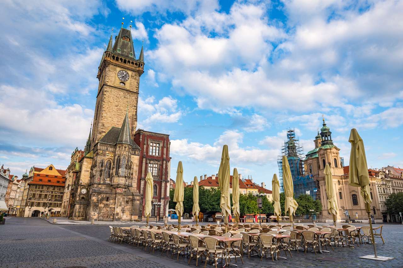 Rynek Starego Miasta i Wieża Zegarowa - Praga - Czechy puzzle online
