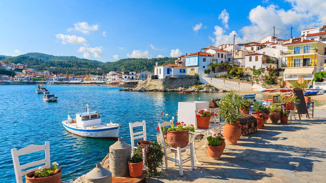 Wybrzeże Samos – greckiej wyspy na Morzu Egejskim puzzle online