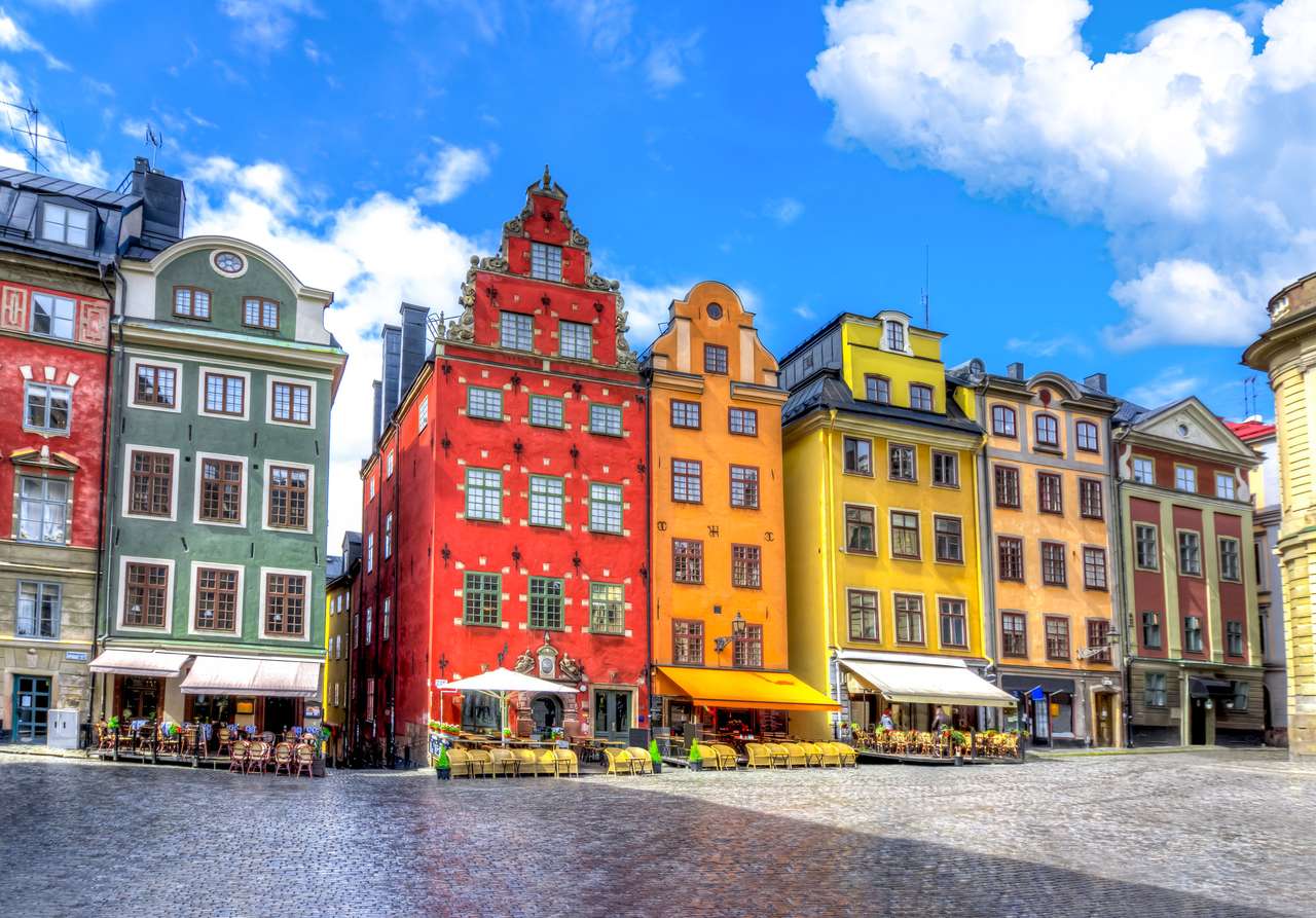 Plac Stortorget na Starym Mieście w Sztokholmie, Szwecja puzzle online