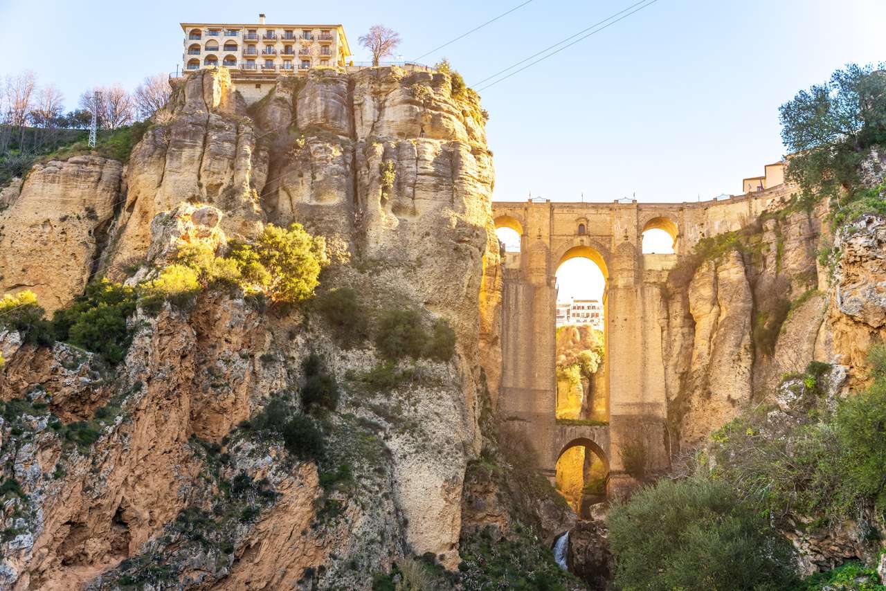 Ponte Puente Nuevo e cidade Ronda, Andaluzia, Espanha quebra-cabeça