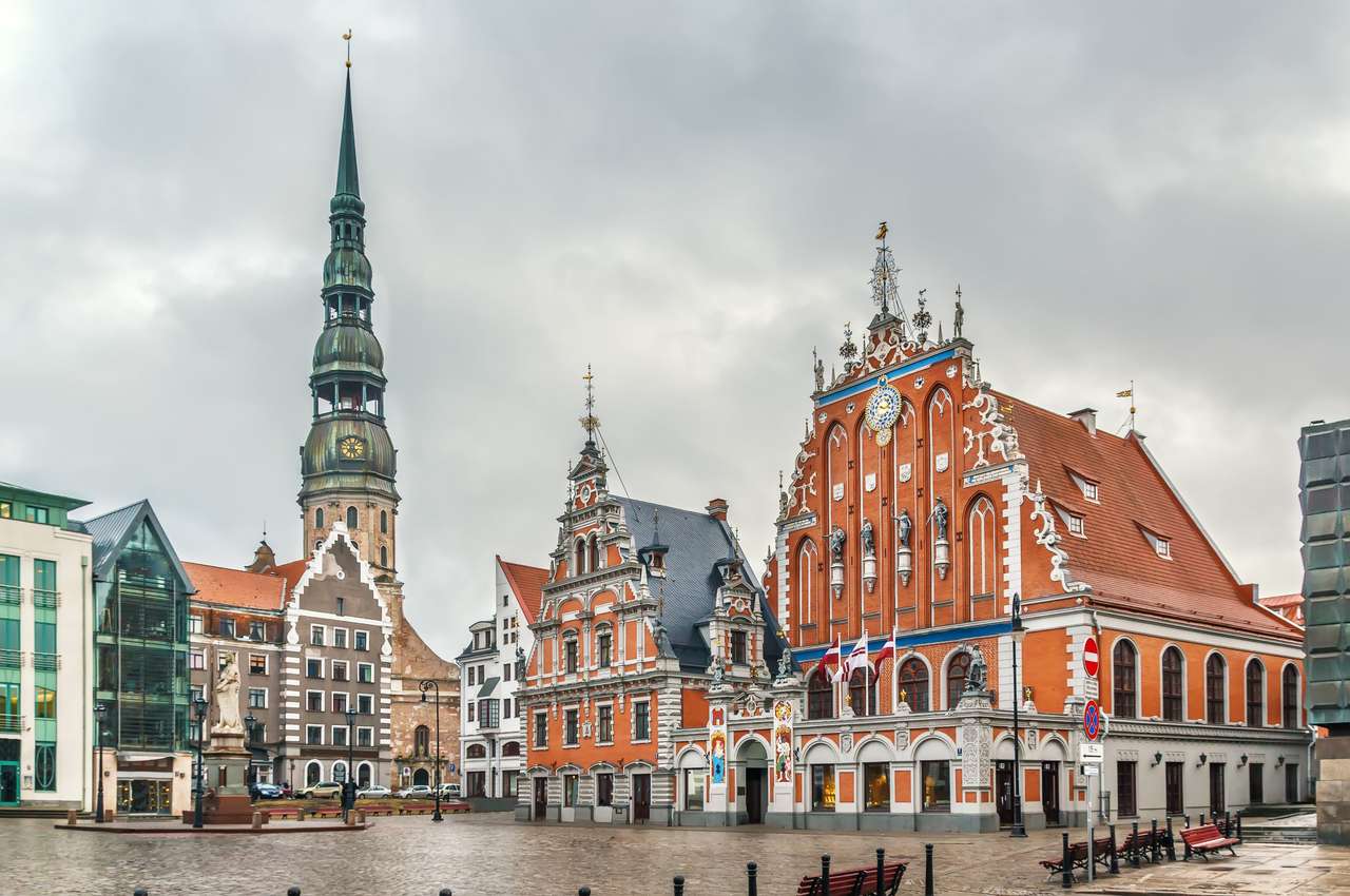 Praça da Câmara Municipal, Riga, Letônia quebra-cabeça