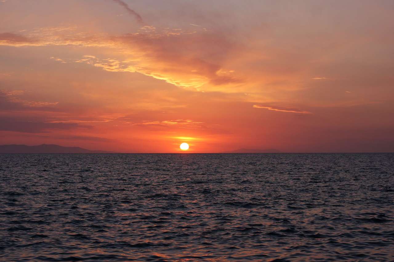 Grecka wyspa Mykonos Zachód słońca puzzle online