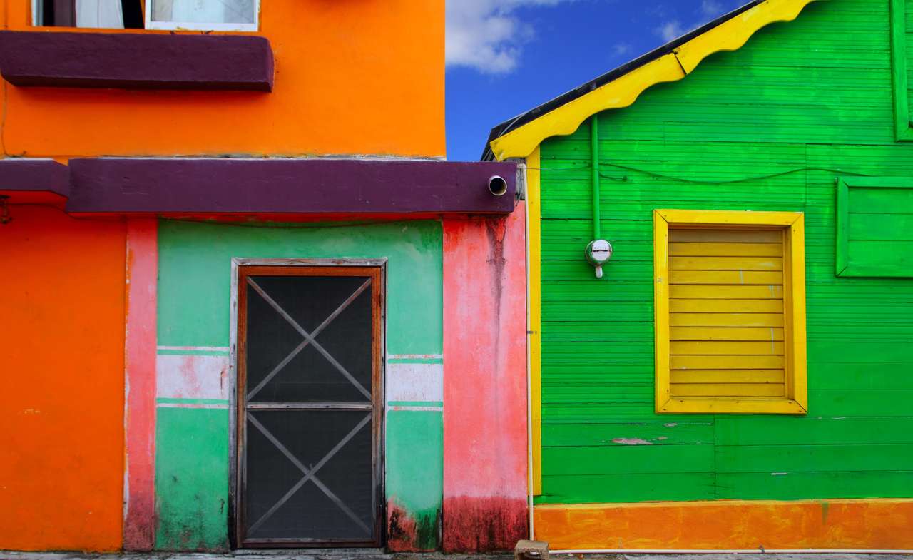 Kolorowe karaibskie domy puzzle online