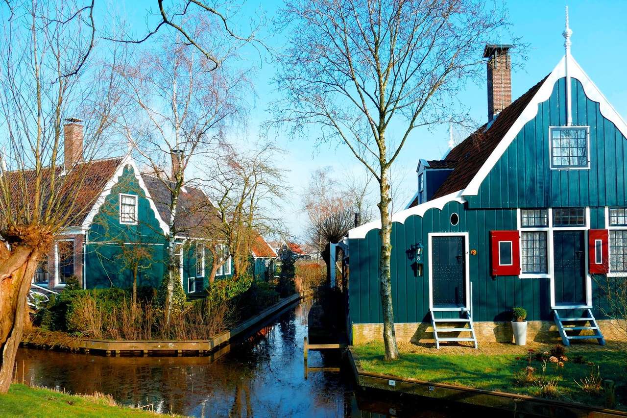 Traditional wooden houses in Amsterdam jigsaw puzzle