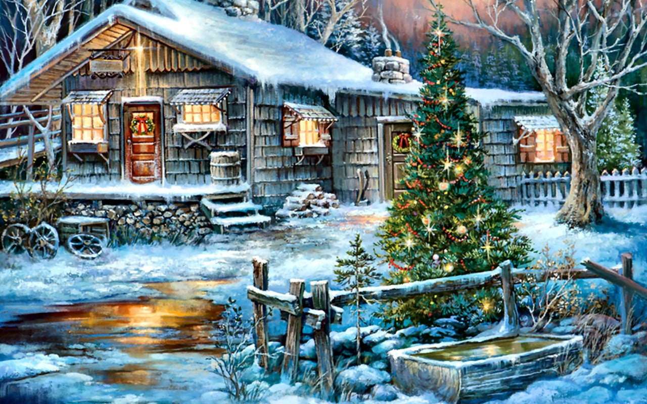 Mały domek na prerii na Boże Narodzenie puzzle online