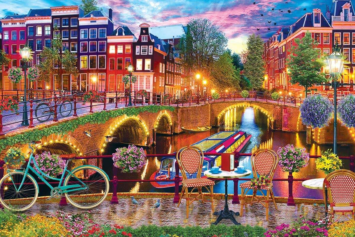 Most i kanał w Amsterdamie puzzle online