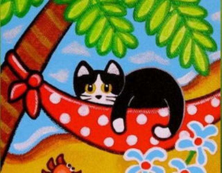 kotek w hamaku puzzle online