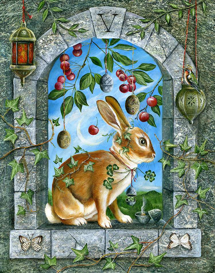 Czerwony królik Janie Olsen puzzle online