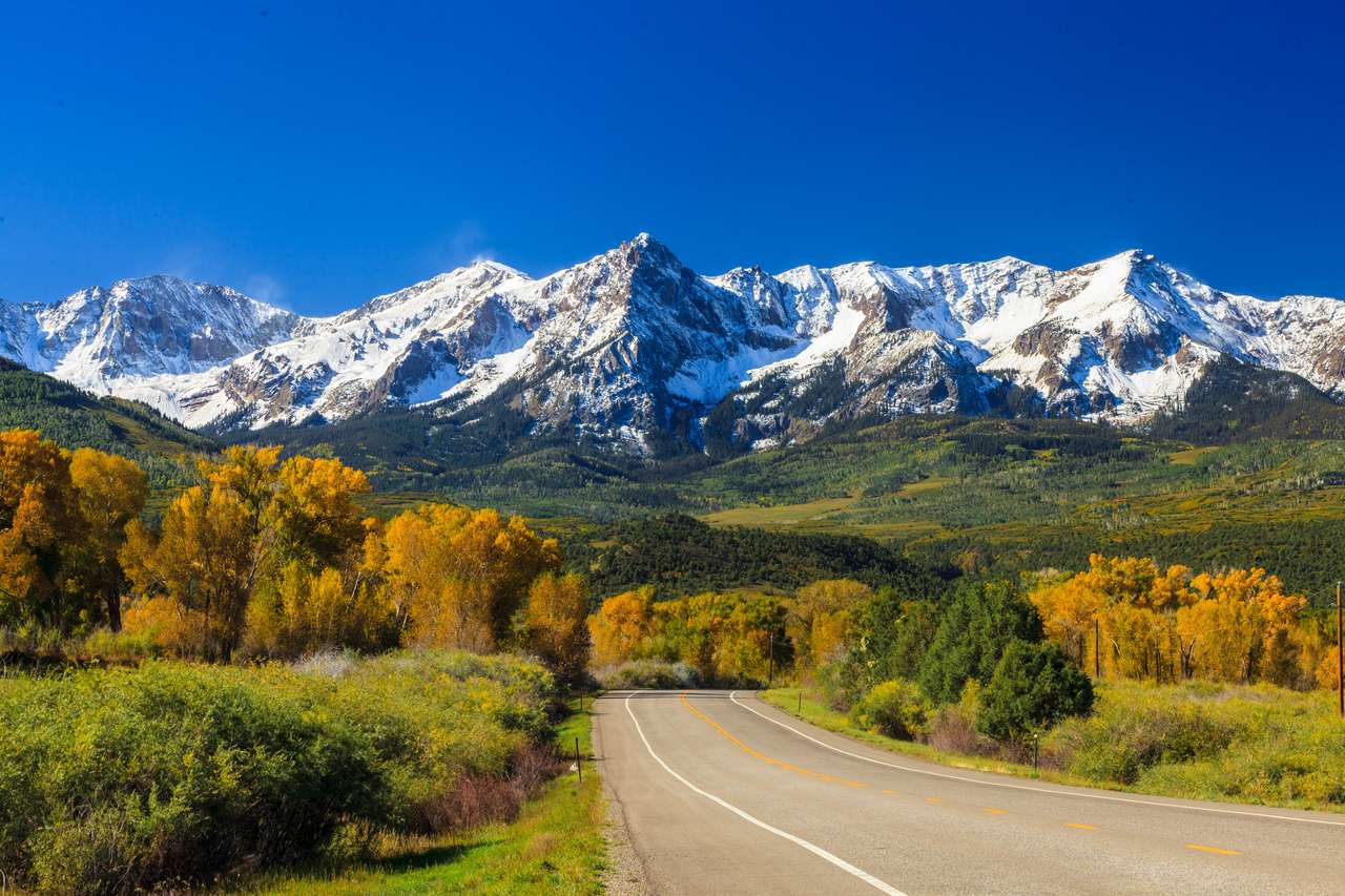 Wiejska droga, sezon jesienny w Kolorado puzzle online