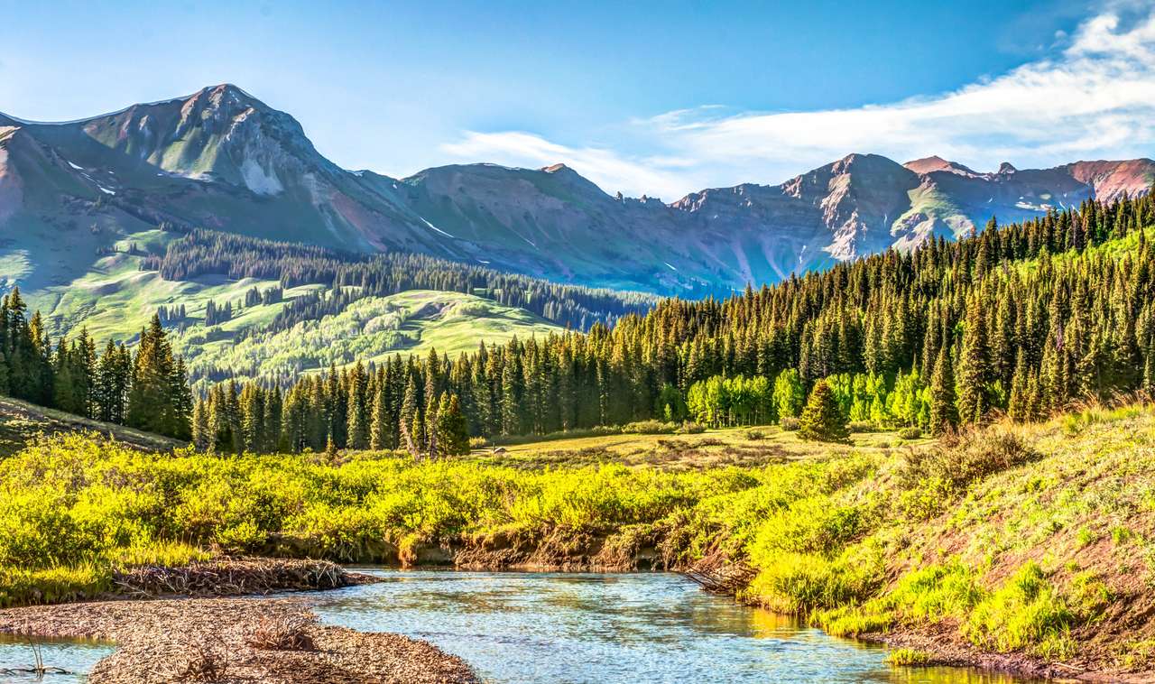 Łupkowa rzeka w pobliżu Crested Butte Colorado puzzle online