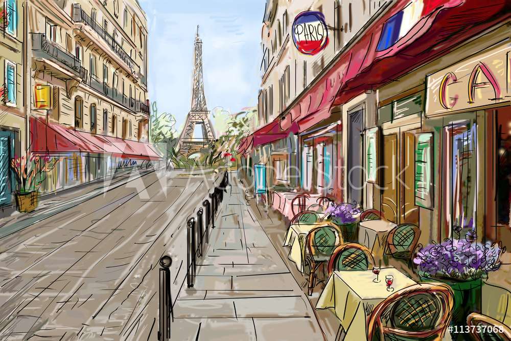Kolorowa uliczka w Paryżu puzzle online