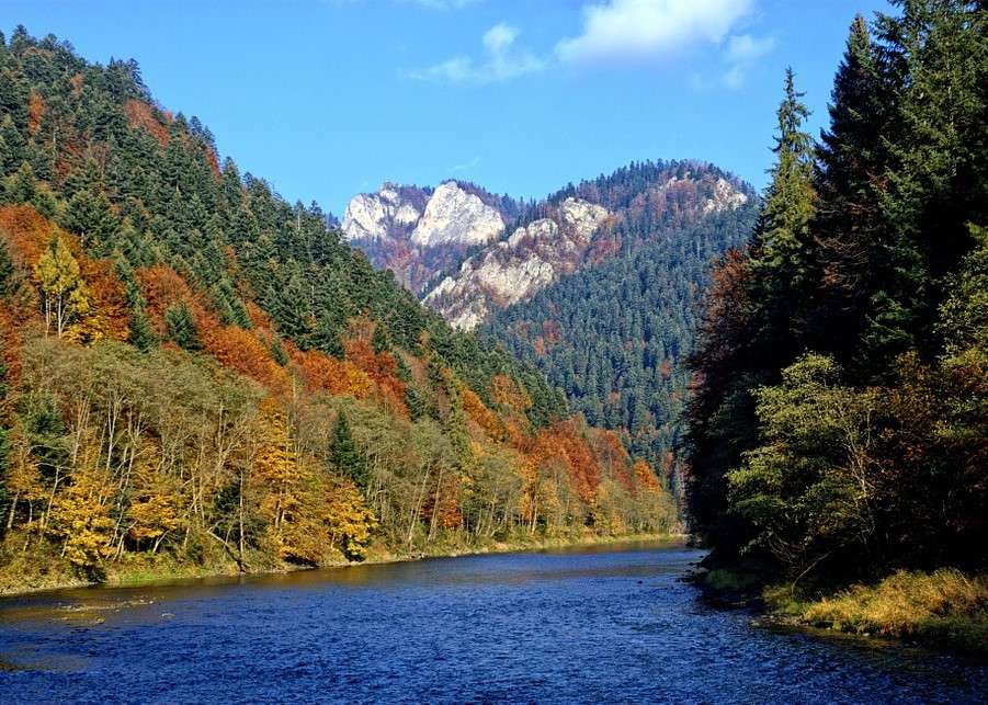 Jesień i Jezioro Czorsztyńskie w Pieninach puzzle online