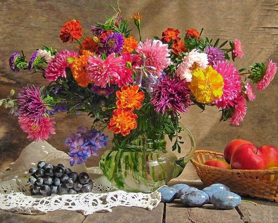 Bukiet jesiennych kwiatów puzzle online