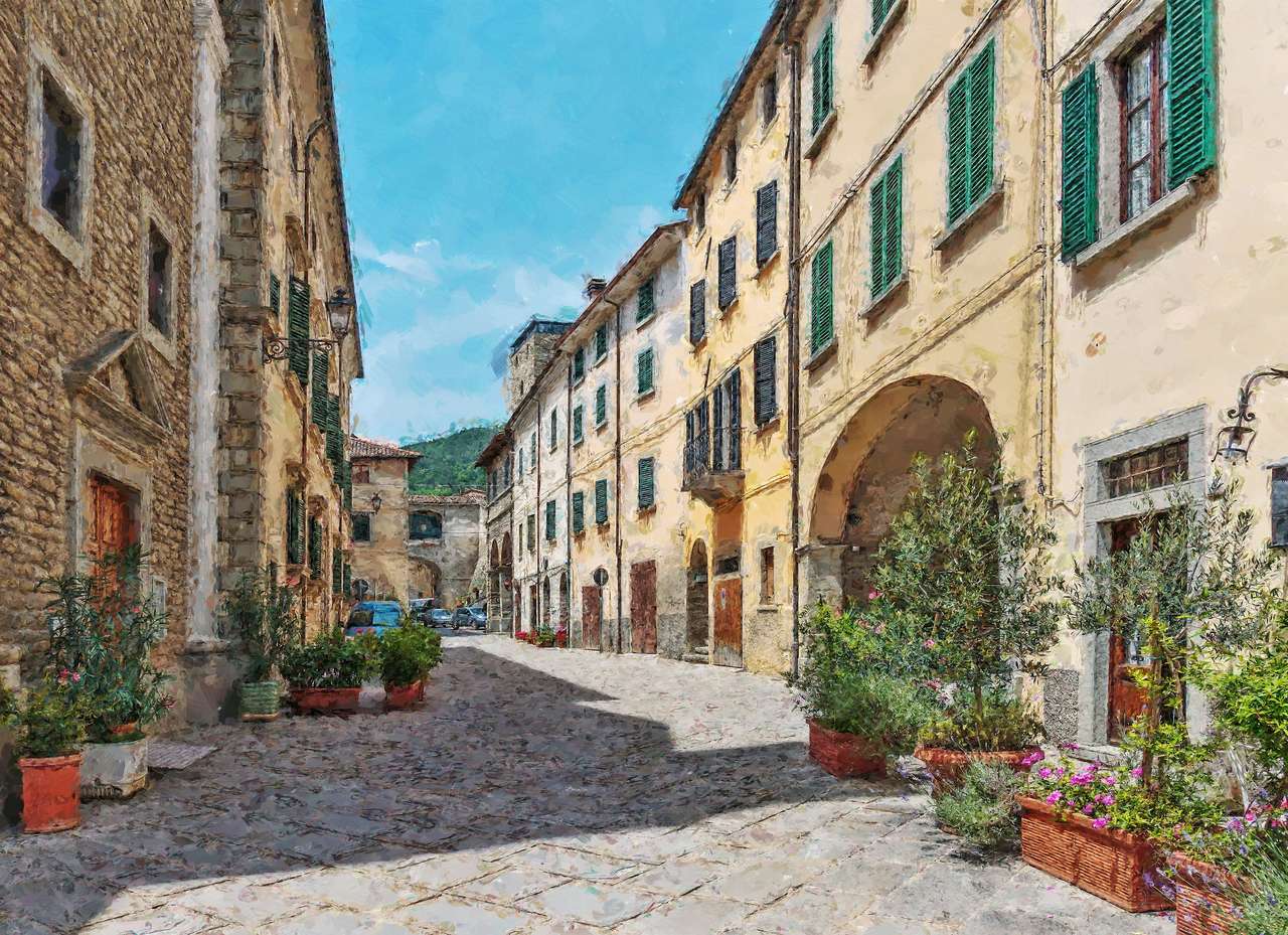 Wąska ulica na starym mieście we Włoszech puzzle online