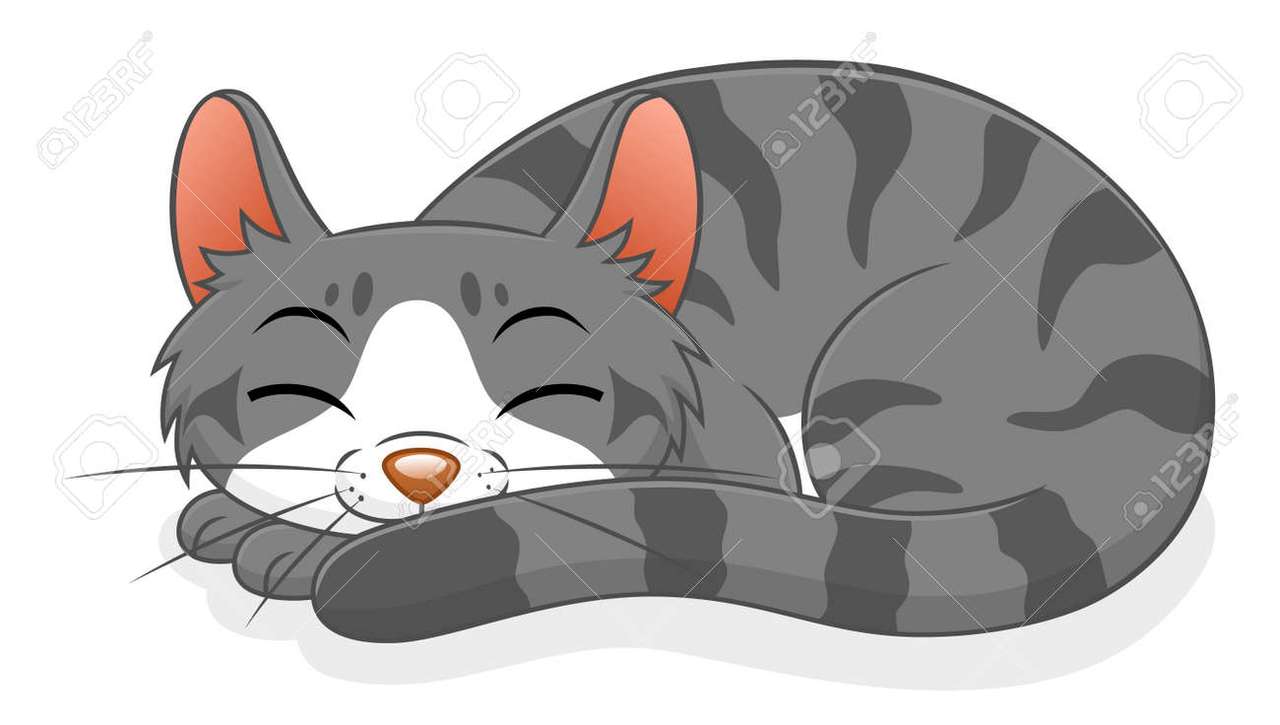 Śpiący kot do 2 klasy puzzle online