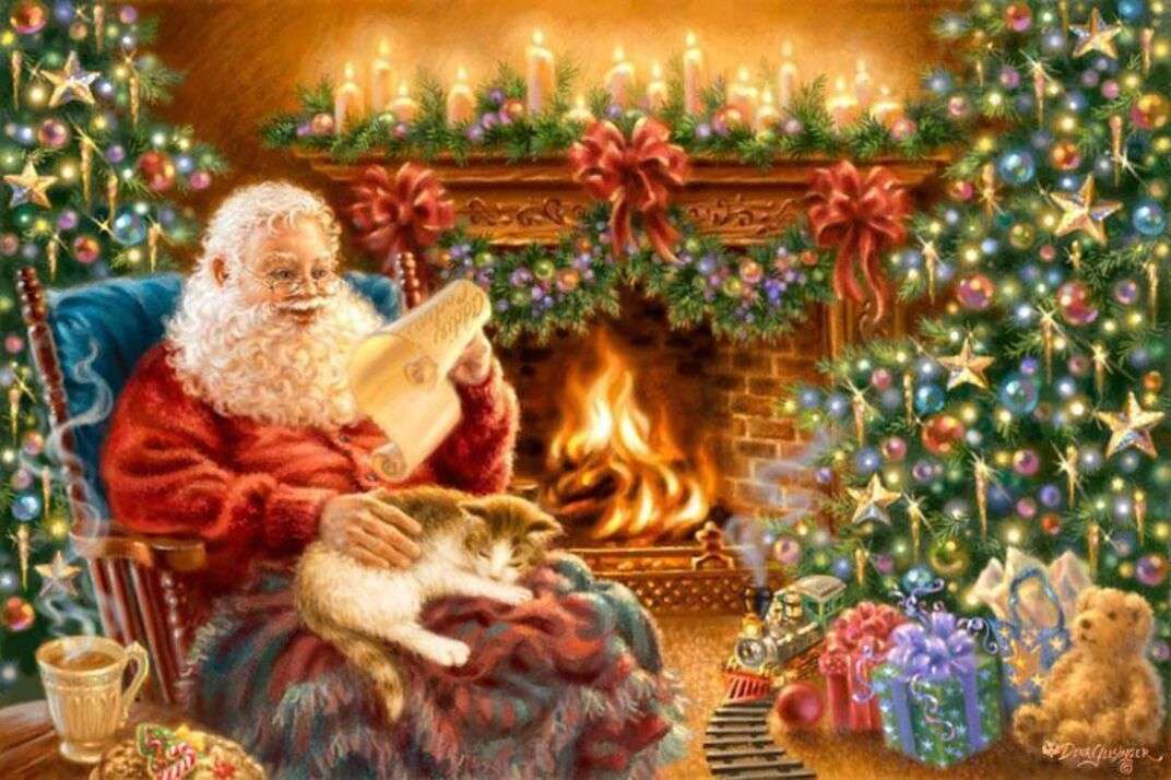 Święty Mikołaj to czyta puzzle online