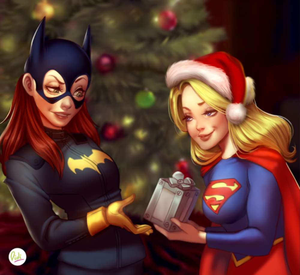 Batgirl i Supergirl - Boże Narodzenie puzzle online